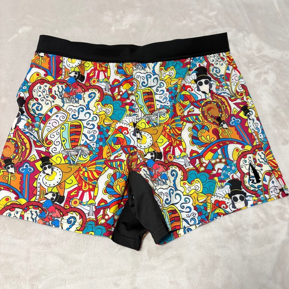 TACHUNTFISH Psychedelic Trippy Board Shorts Mens Multicolor size 3XL Swim Trunks